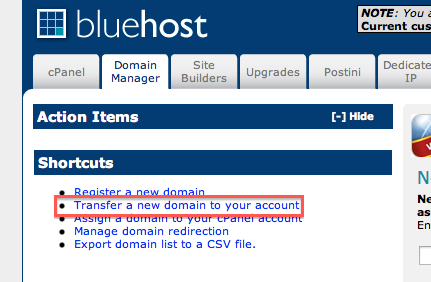 Faq How Do I Transfer My Domain Name Bluehost Blog