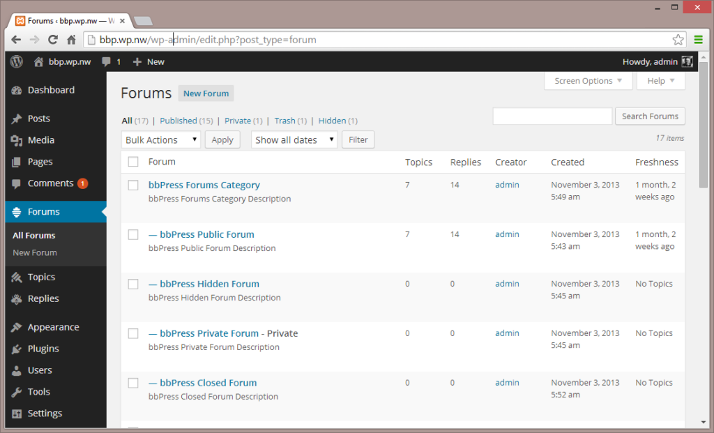 bbPress WordPress plugin — Creating a forum is one of the possible uses of WordPress.