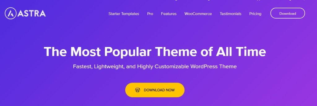 Most popular free WordPress themes — Astra
