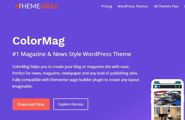 Most popular free WordPress themes — ColorMag