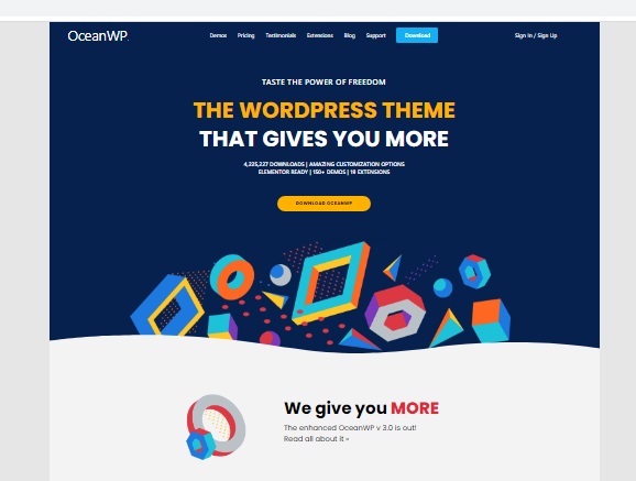 Most popular free WordPress themes — OceanWP